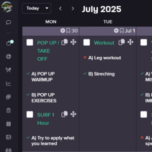 SURF LESSON SCHEDULE